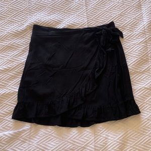 Wild Fable Black Ruffle Wrap Skirt